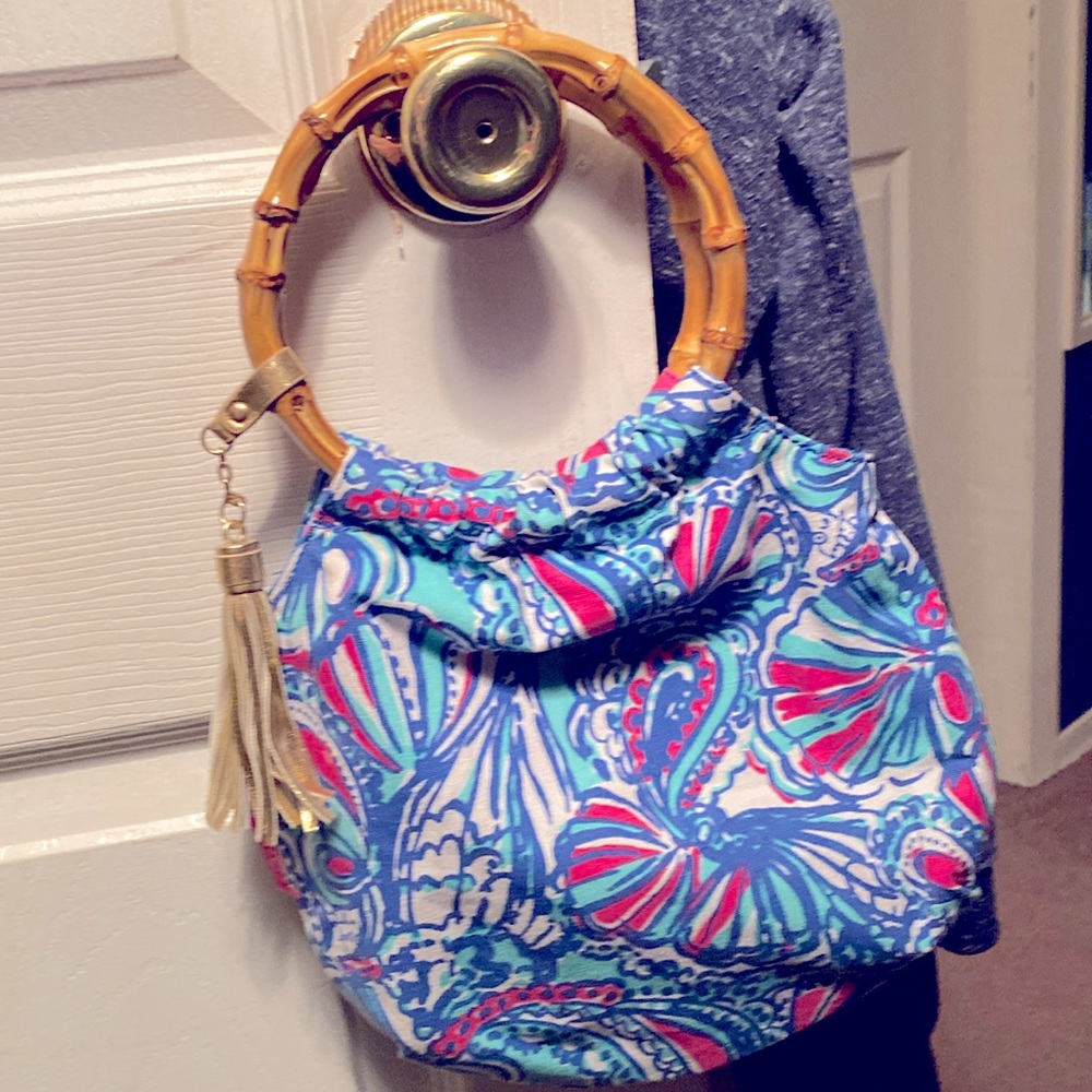 Lily Pulitzer Wood handled bag